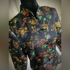 VTG Frederick's of Hollywood Jacket Top  Asian Crop Kimono sz 8 M Made in USA 🏮
